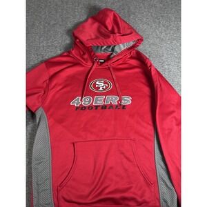 San Francisco 49ers Men‎ Hoodie M Red NFL Team Apparel Fleece Logo
